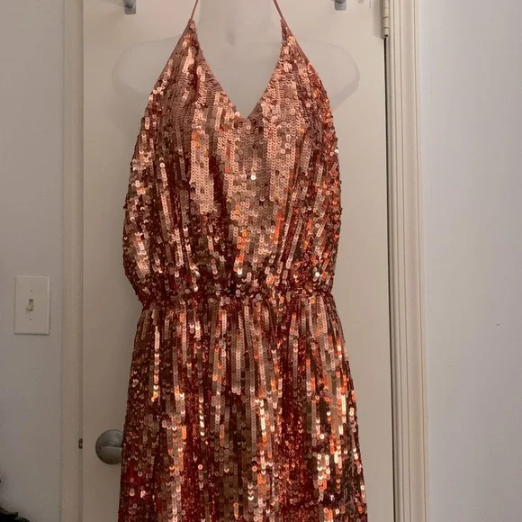 slim fit dress slacks Alexis Midi Dress, in Rose Gold Luxe Satin, Size: Small | Show Me Your Mumu main image 0